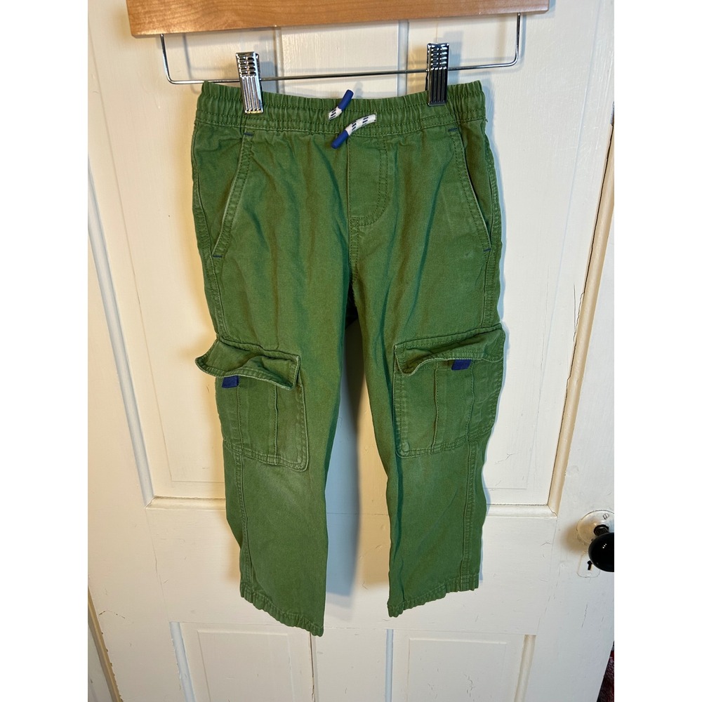 Mini Boden Kids Green Cotton Canvas Cargo Pants Size 4-5Y B2908